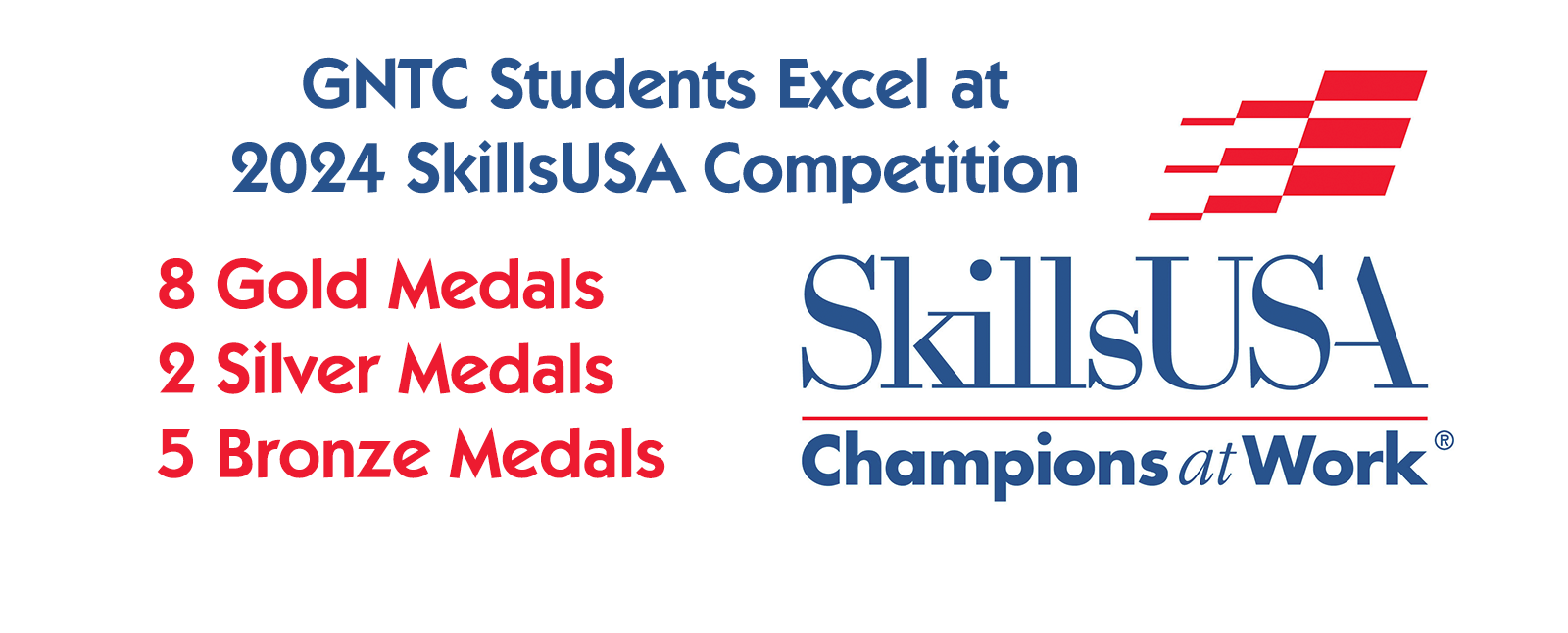 甜瓜app Students Excel at 2024 SkillsUSA Competition
8 Gold Medals
2 Silver Medals
5 Bronze Medals